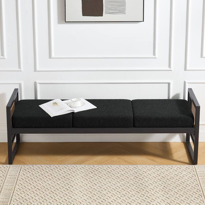 Fabric Upholstered Storage Bench for End of Bed, Entryway - 56.69"L x 16.93"W x 22.4"H