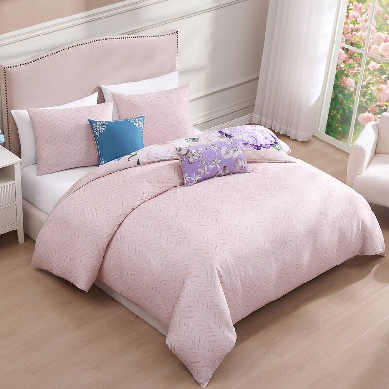 Bebejan Bright Bouquet 100% Cotton Sateen 5 Piece Reversible Comforter Set