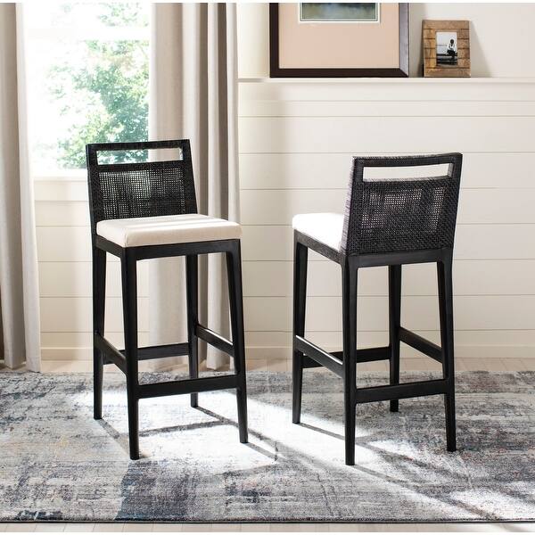 Shop Safavieh 29 Inch Darin Black White Cushion Barstool 15 8 X 20 5 X 38 8 On Sale Overstock 9549807