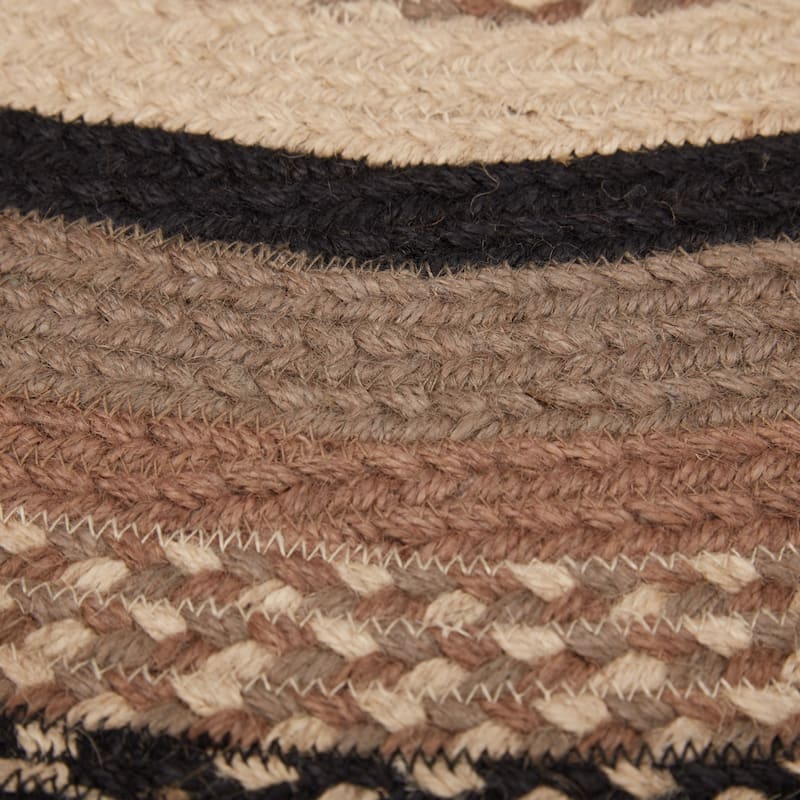 Sawyer Mill Charcoal Jute Rug Half Circle w/ Pad 16.5x33