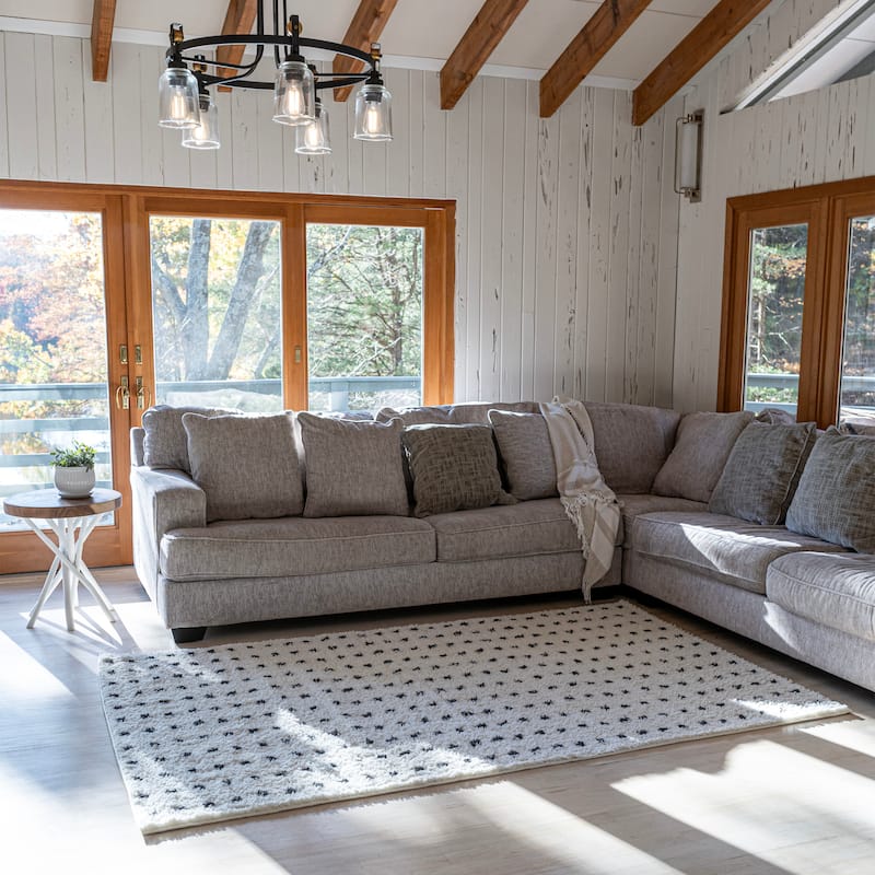 JONATHAN Y Deia Modern Geometric Dot Shag Area Rug