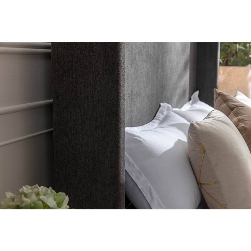 54" High Tall Headboard Velvet Upholstered Bed