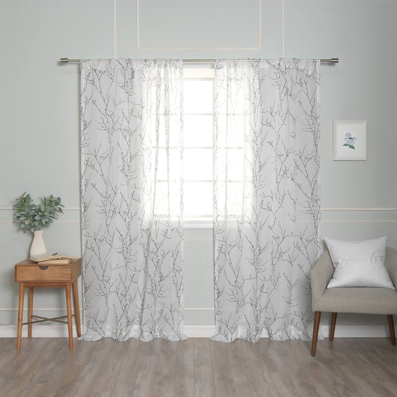 Aurora Home Sheer Watercolor Tree Branch Curtains On Sale Bed Bath & Beyond 31868257