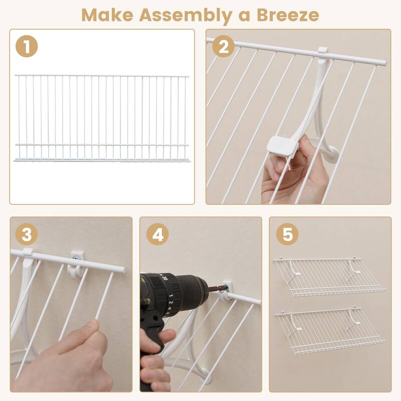 Gymax Set of 2 Metal Wire Shelving Unit Sloping Shoe Racks w/