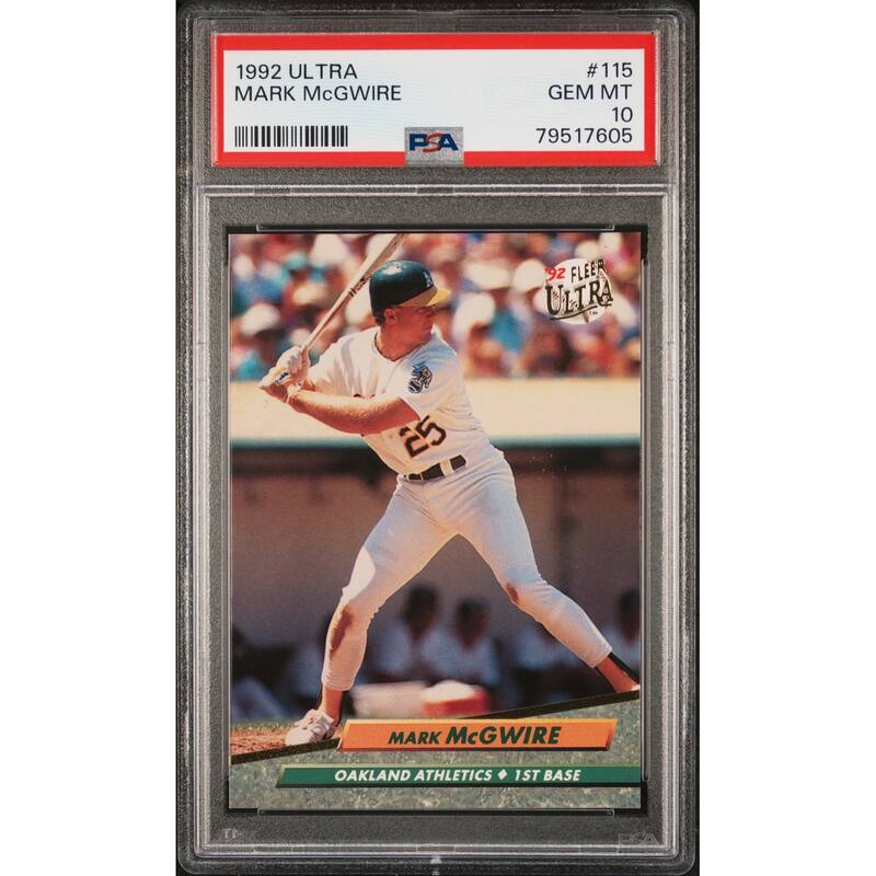 Mark McGwire 1992 Ultra Baseball Card #115 Graded PSA 10 - 8'6" x 11'6"