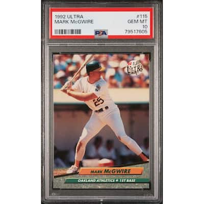 Mark McGwire 1992 Ultra Baseball Card #115 Graded PSA 10 - 8'6" x 11'6"