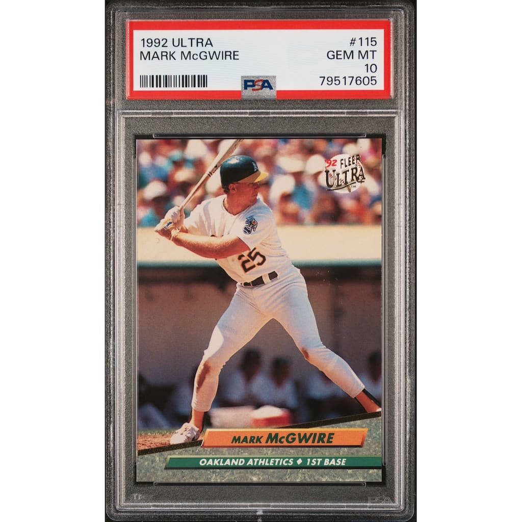 Mark McGwire 1992 Ultra Baseball Card #115 Graded PSA 10 - 8'6" x 11'6"