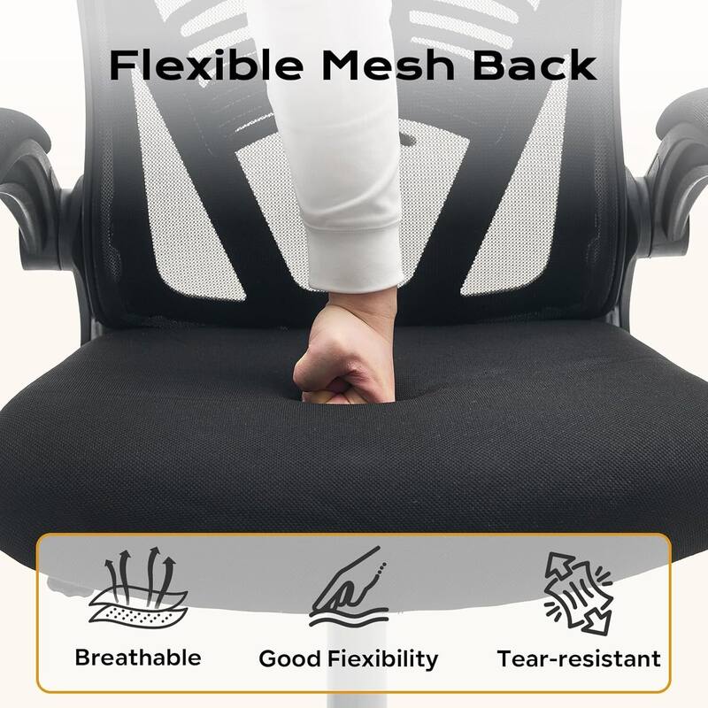 Ergonomic Office Computer Gaming Chair with Flip-Up Armrests for Bedroom, Study