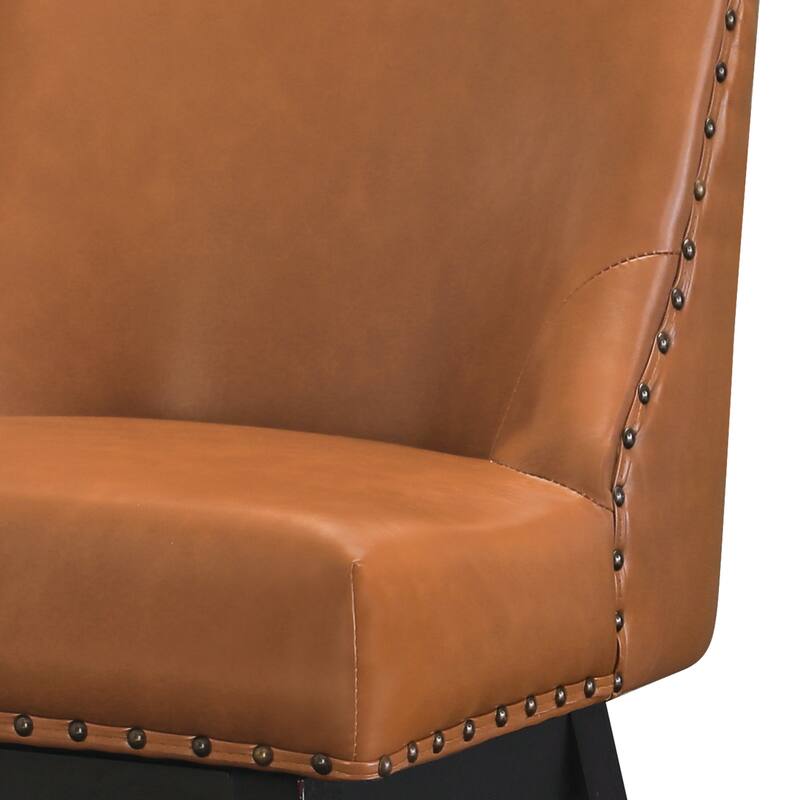 26 in. H Counter Height 360 Free Swivel Bar Stools Upholstered Wooden Counter Stools with Back
