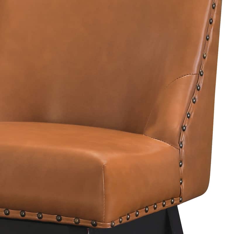 26 in. Counter Height Upholstered Wood Frame Swivel Bar Stool with Farbic Seat Set of 4 - 19.6"D x 19.6"W x 37"H