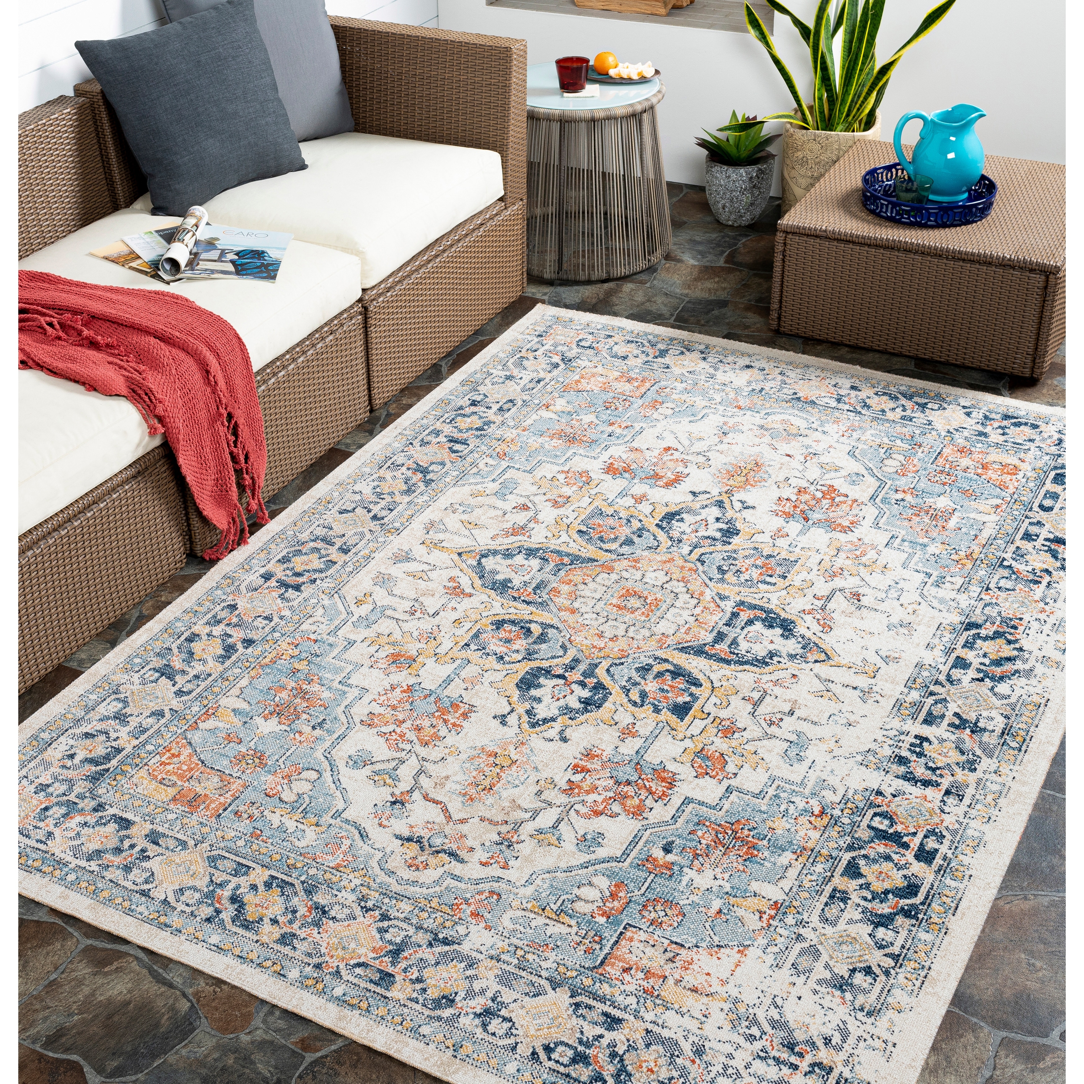 Livabliss Newport Medallion Outdoor Rug