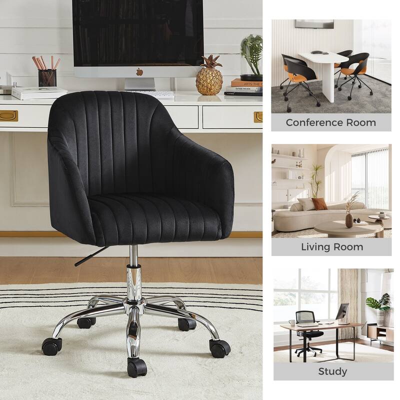 Gerhard Modern Velvet Task Chair - 360 Degree Swivel by HULALA HOME