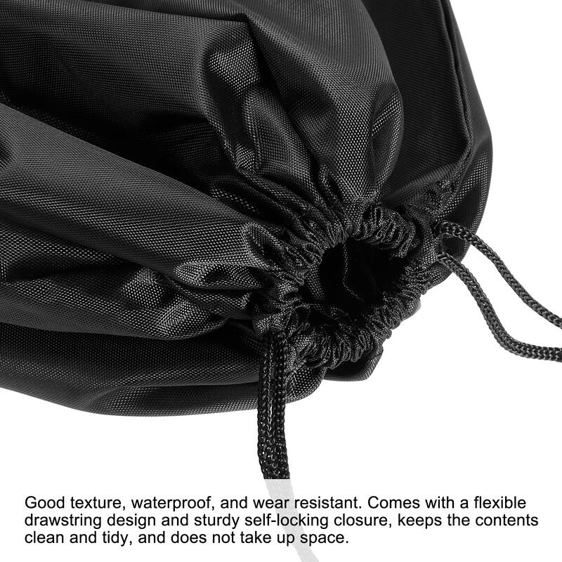 2pcs 23.6" Height Clothes Storage Double Drawstring Bag for Camping, Black