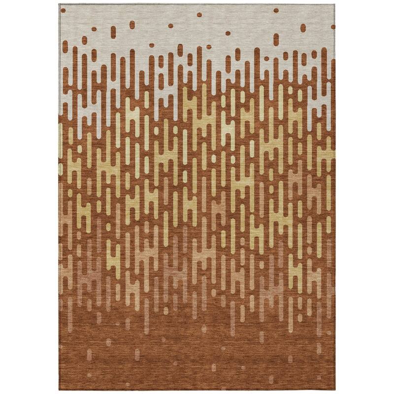 Machine Washable Indoor/ Outdoor Modern Kingman Chantille Rug