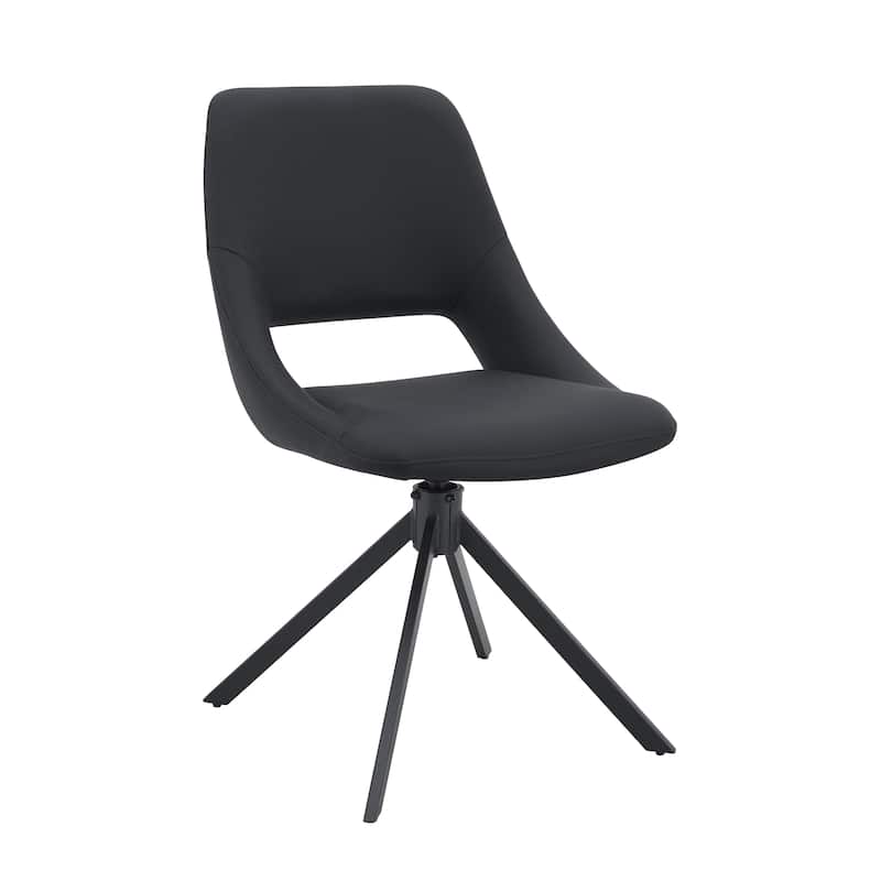 Modern PU Leather Dining Chair with 360° Swivel Seat Anti-Scratch Leather and High Back, for Kitchen Living Room, 2-Piece Set