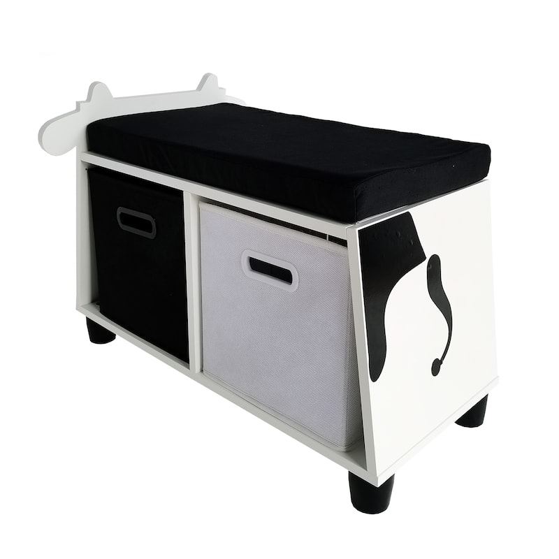 Children's Cow Storage Bench With Cushion