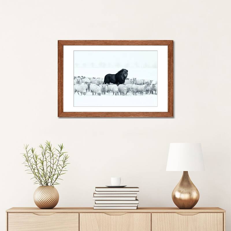 iCanvas "Lion Among Sheep" by Ruvim Noga