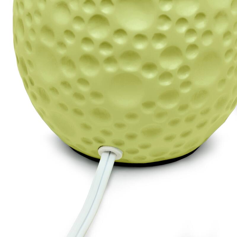 14.17 in. Green Finish Table Lamp with White Shade, Sturdy Table Lamp for Living Rooms and Bedrooms