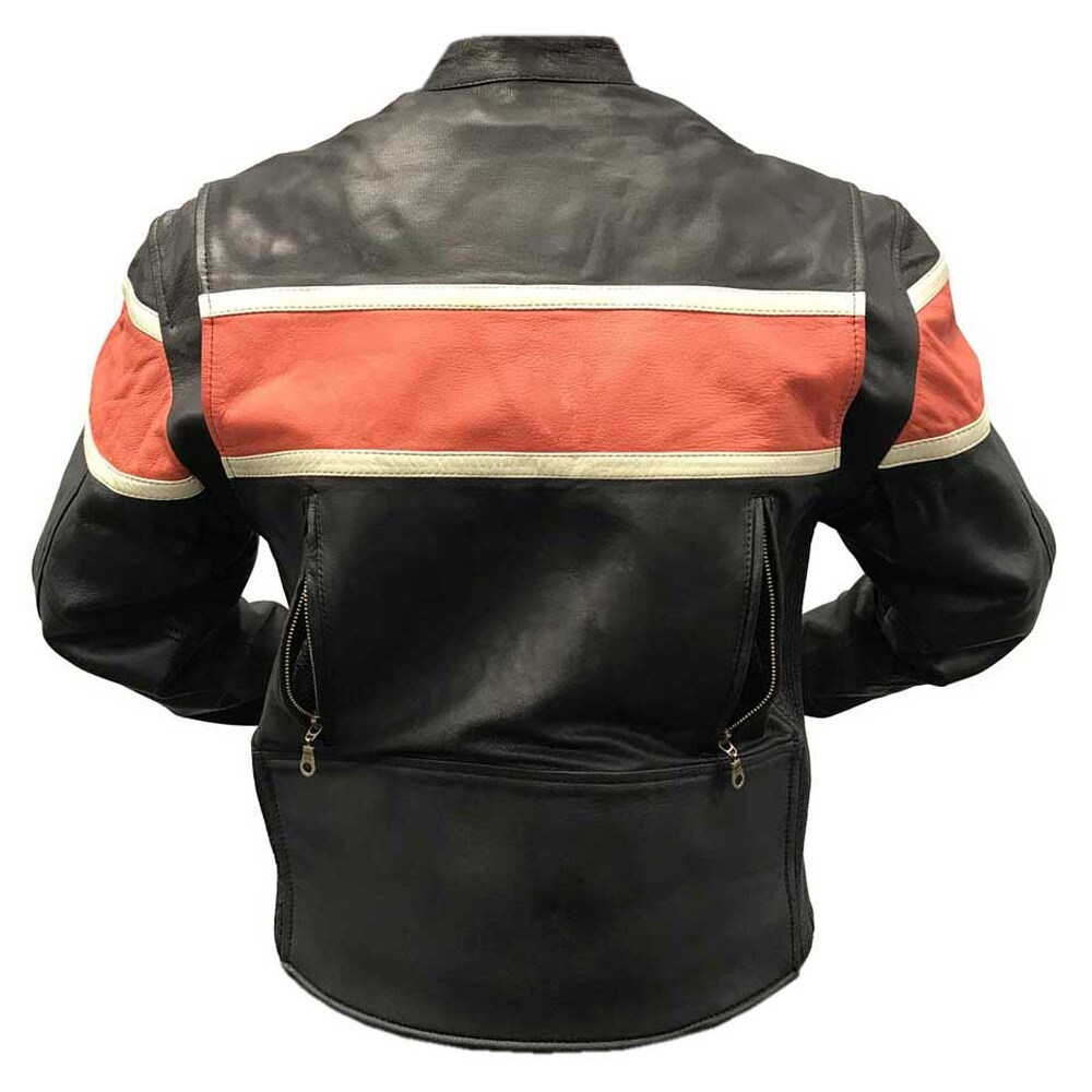 orange leather motorcycle jacket