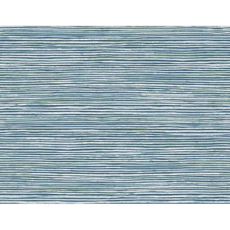 Seabrook Designs Lillian August Osprey Faux Grasscloth Unpasted Wallpaper - 27 in. W x 27 ft. L - Midnight Blue, Spearmint, and Ice