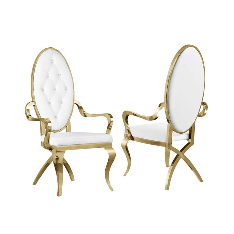 Best Quality Furniture Faux Crystal Arm Chairs