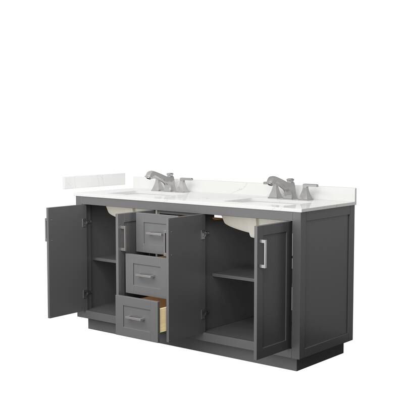 Miranda 66-inch Double Vanity, Quartz Top