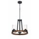 preview thumbnail 5 of 5, 3 Light Shaded Wagon Wheel Chandelier - 18.95"x29"