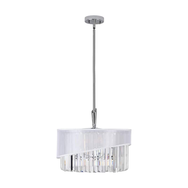 6-Lights Crystal Drum Chandelier - Natural
