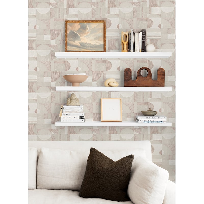 NuWallpaper Rose Gold Margo Geometric Peel & Stick Wallpaper