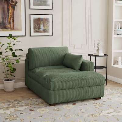 Modern Corduroy L-Shaped Sofa Chaise Lounge Couch