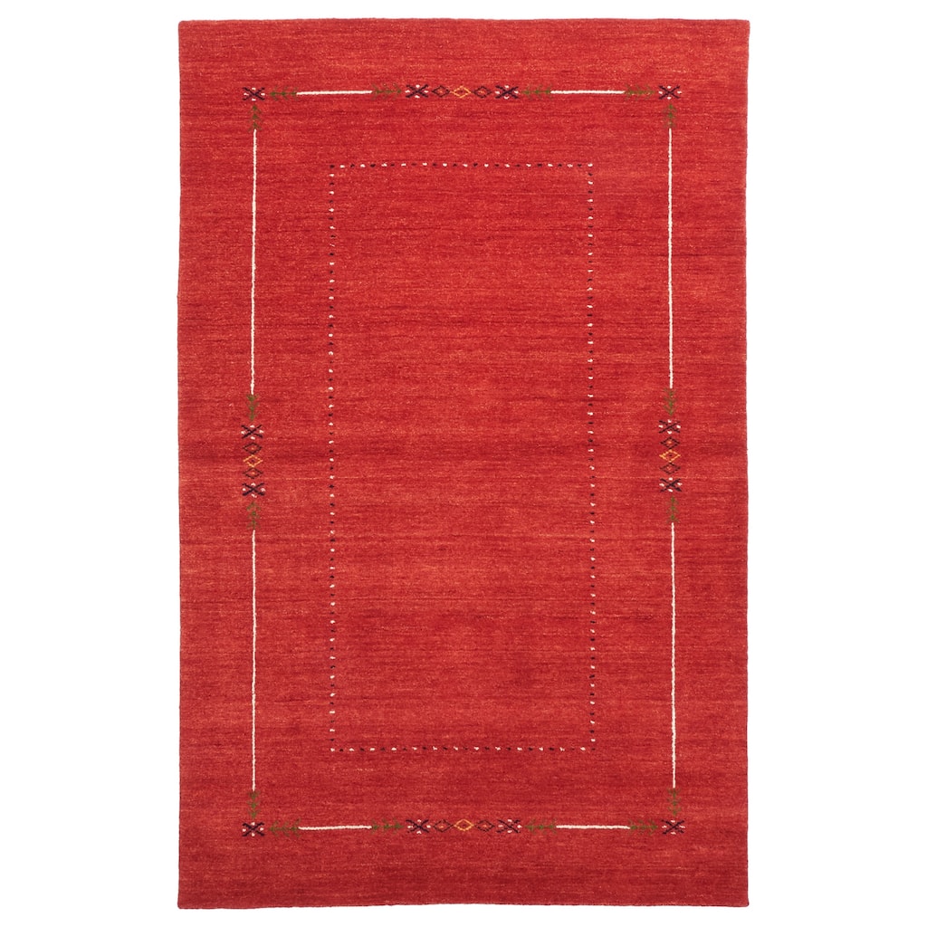 ECARPETGALLERY Hand Loomed Kashkuli Gabbeh Dark Copper Wool Rug - 4'11 x 7'10