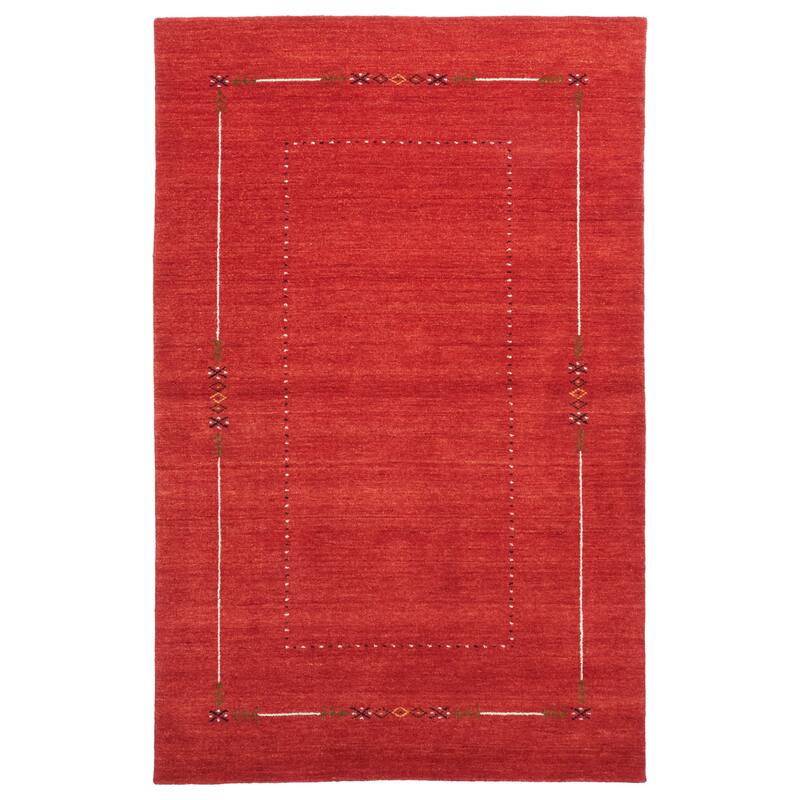 ECARPETGALLERY Hand Loomed Kashkuli Gabbeh Dark Copper Wool Rug - 4'11 x 7'10