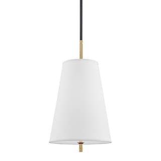 Hudson Valley Bowery 1-Light Pendant with White Belgian Linen Shade