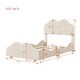 preview thumbnail 5 of 7, Beige Twin SizeVelvet Upholstered Platform Bed with Cloud-Shaped Headboard - /
