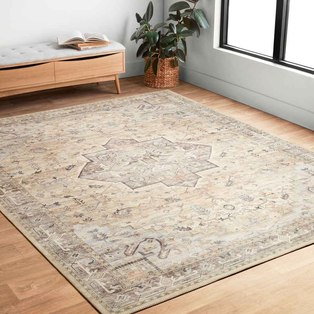 Alexander Home Venetian Printed Star Persian Distressed Rug