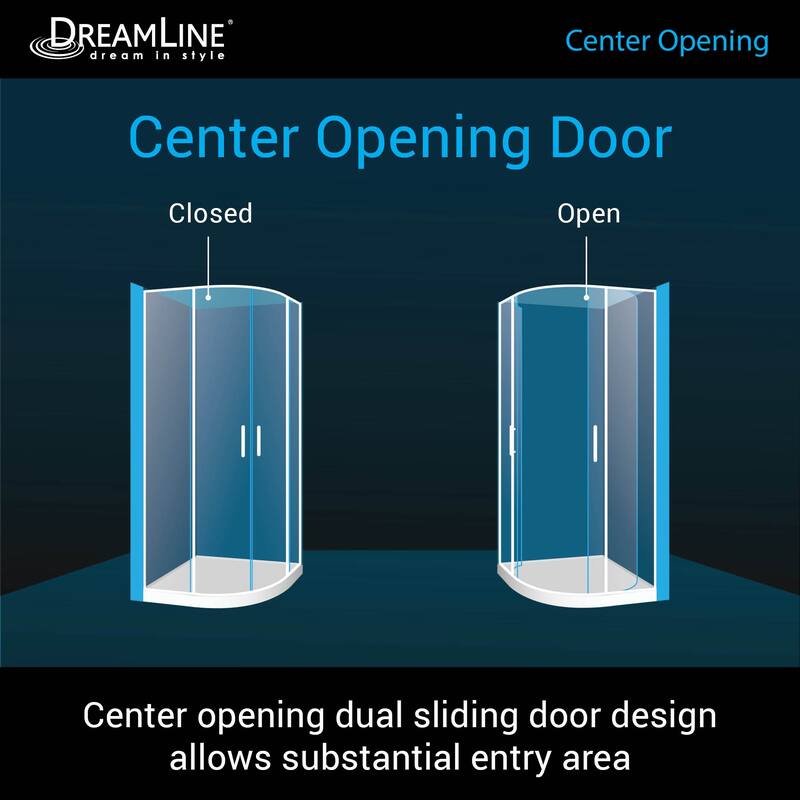 DreamLine Prime 36 in. x 36 in. x 74 3/4 in. Sliding Shower Enclosure and Shower Base Kit - 36" x 36" - 36" x 36"
