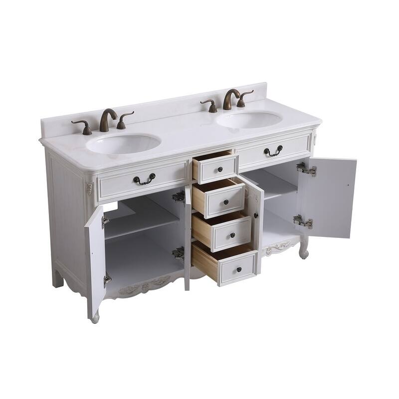 60" Double Bathroom Vanity Sink