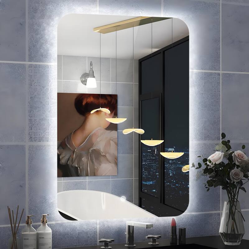 Square Rounded-Corner LED Mirror, both Stylish and Practical