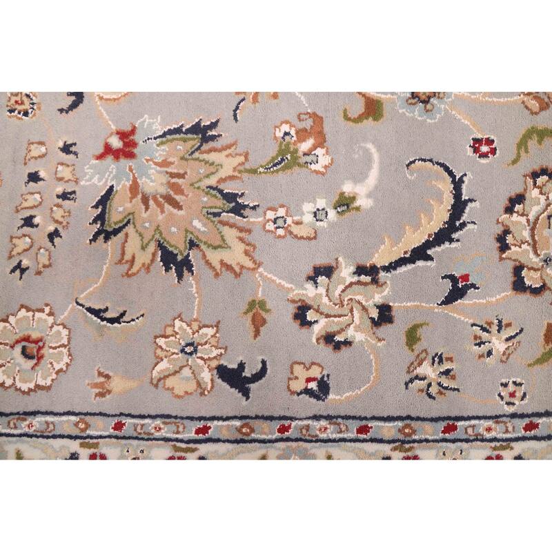 ECARPETGALLERY Hand-knotted Nain Grey Silk, Wool Rug - 9'0 x 12'2