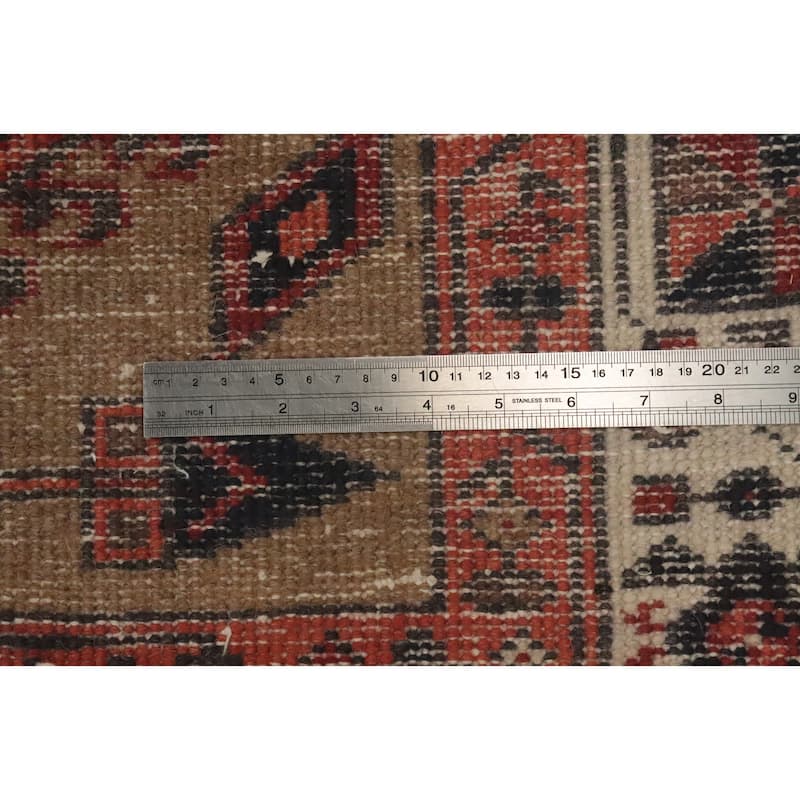 Hand Knotted Oriental 100% Wool Carpet Traditional Tribal Brown Ardebil Runner Rug - 10' 6'' X 3' 4''