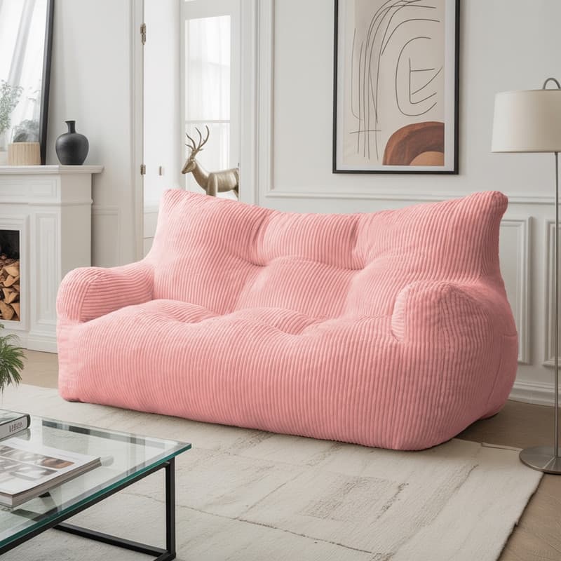 Pamapic Bean Bag Chair, Double Seater Corduroy Lazy Sofa