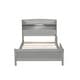 preview thumbnail 31 of 49, Pine Wood Platform Bed with Bookcase Headboard Built-in Motion Sensor Light, Convertible Guardrails, Storage Bed for Kids