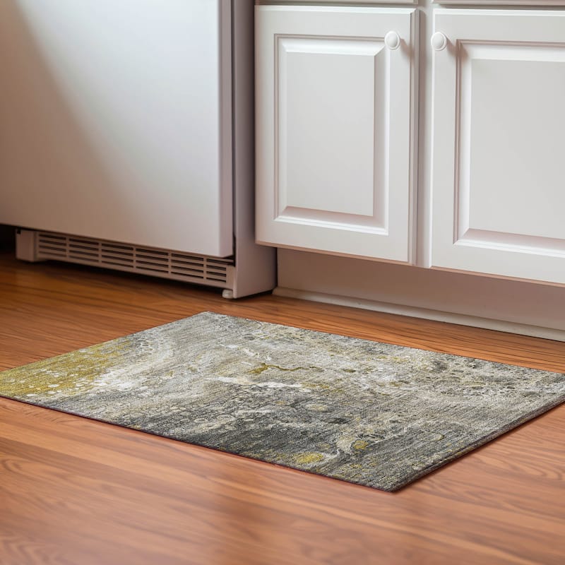 Premium Washable Super Soft Contemporary Mayfield Rug - Taupe - 1' 8" x 2' 6" - Rectangle