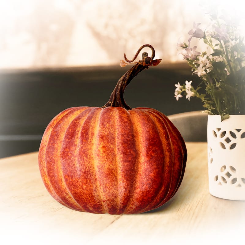 Latex Harvest Vine Pumpkin Set of 2 - Yellow Orange