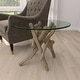 preview thumbnail 10 of 14, Brown Wood Handmade Tree Branch Accent Table with Clear Glass Top