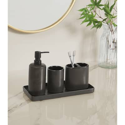 Brooklyn Loom Eli Bronze 4 Piece Bath Accessory Set