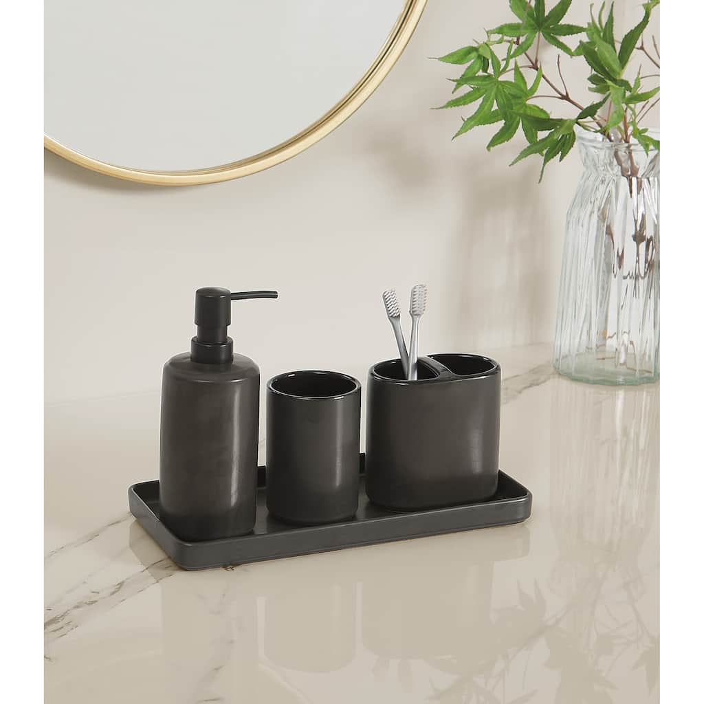Brooklyn Loom Eli Bronze 4 Piece Bath Accessory Set