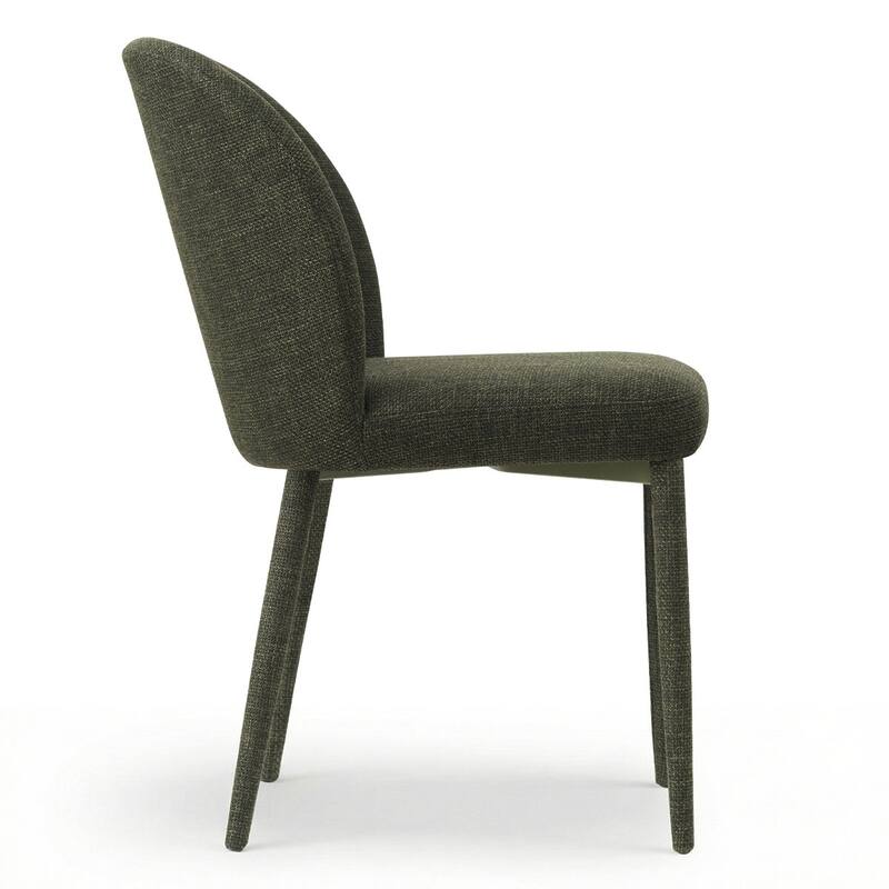 Fully Upholstered Textured Fabric Dining Chairs with Fabric-Wrapped Legs (Set of 4)