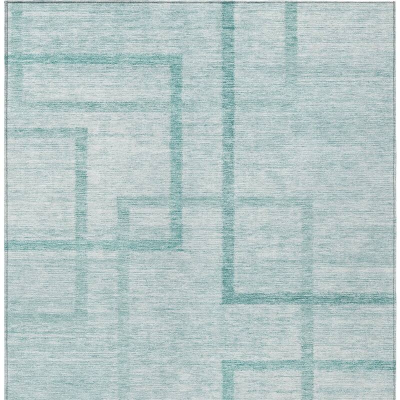 HomeRoots Geometric Transitional Rectangle Outdoor Rug