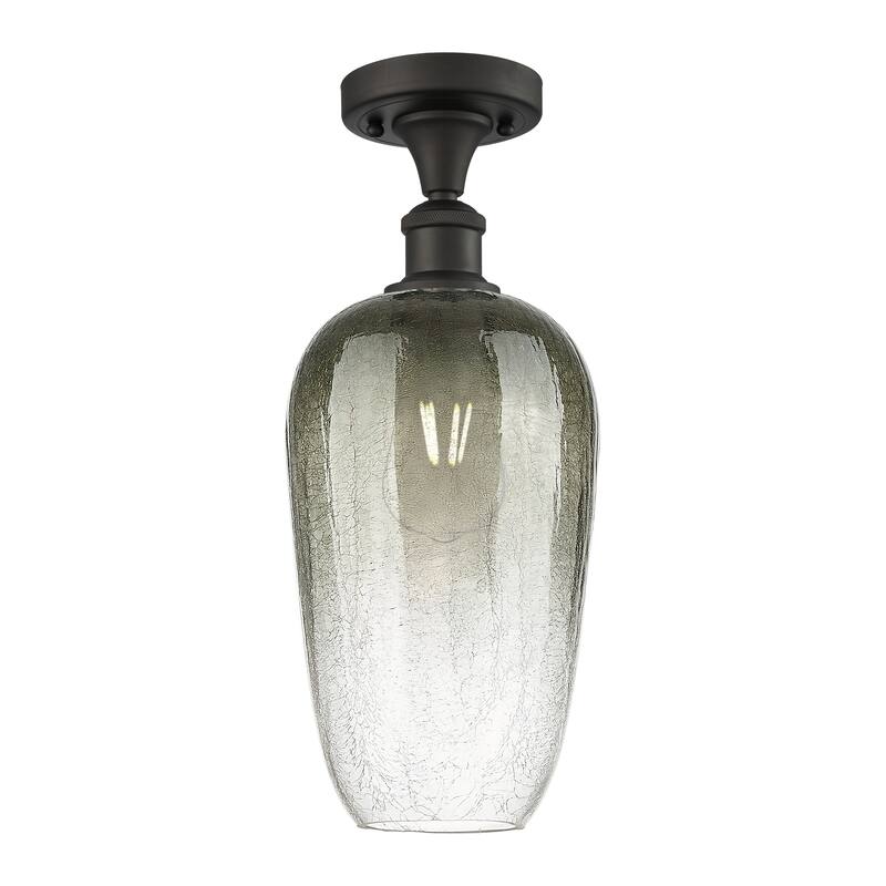 Innovations Lighting Endless Possibilities Ballston - Brookhaven Flute - 1 Light 7" Semi-Flush Mount - Slate/Oil Rubbed Bronze